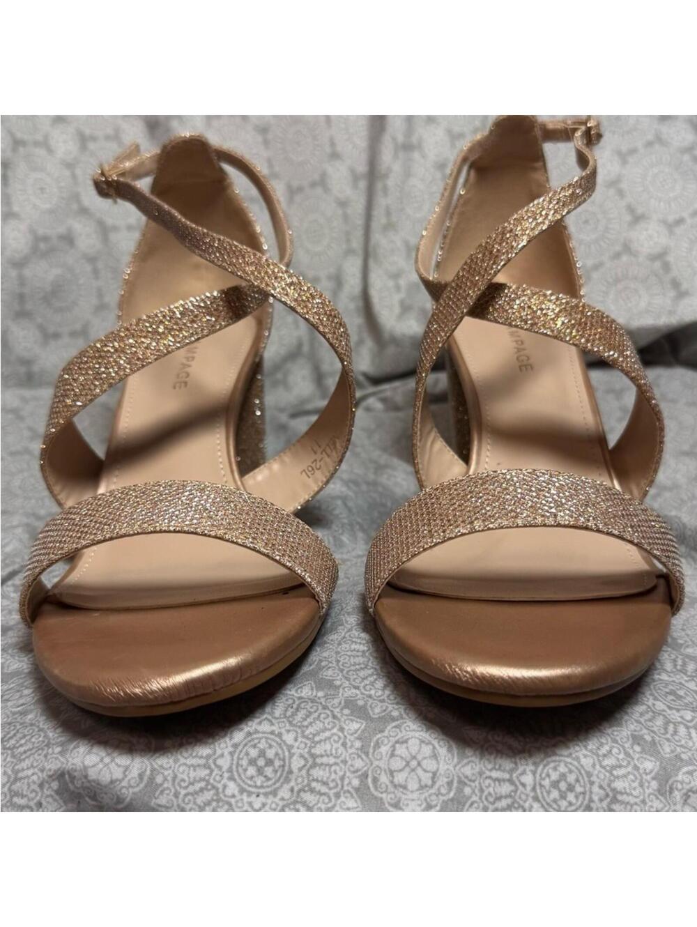 Rampage Sparkle Strappy Sandals in Gold - Women sandals